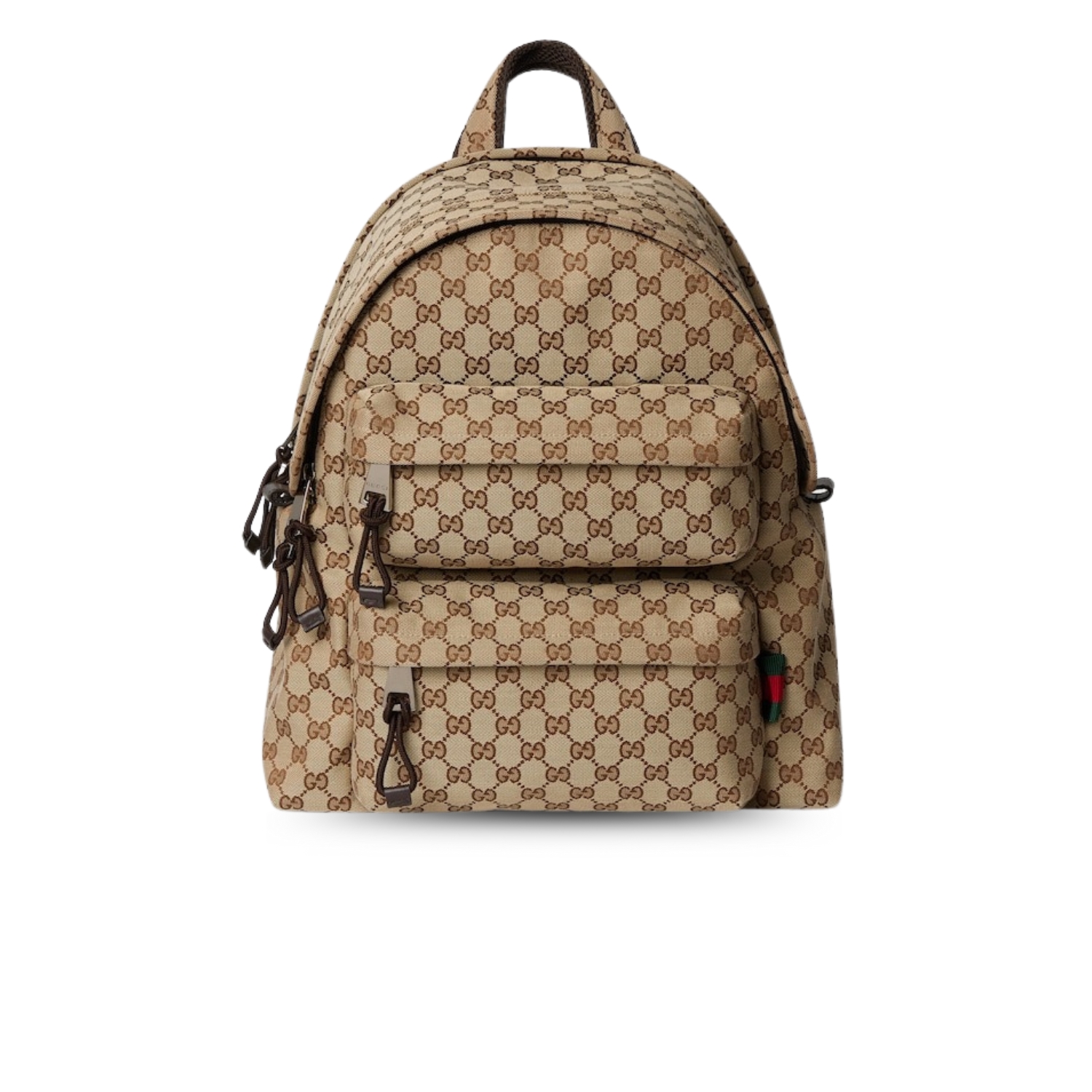 Gucci GG Canvas Medium Backpack Beige And Dark Brown For Men 14.4in ...